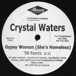 Crystal Waters / David Morales & The Bad Yard Club Gypsy Woman (She's Homeless) / In De Ghetto USED VINYL 12INCH PROMO
