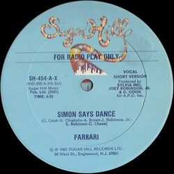 Farrari Simon Says Dance USED VINYL 12INCH PROMO 33 S RPM