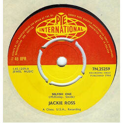 Jackie Ross Selfish One / Everything But Love USED VINYL 7INCH 45 RPM SINGLE