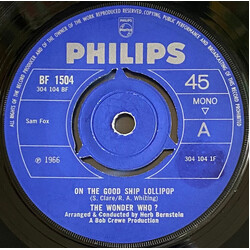 The Wonder Who? On The Good Ship Lollipop / You're Nobody Till Somebody Loves You USED VINYL 7INCH 45 RPM SINGLE