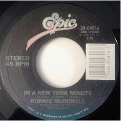 Ronnie McDowell In A New York Minute USED VINYL 7INCH 45 RPM SINGLE STYRENE STEREO