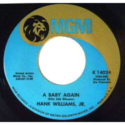 Hank Williams Jr. A Baby Again / Swim Across A Tear VINYL 7" USED