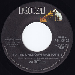 Vangelis To The Unknown Man USED VINYL 7INCH 45 RPM