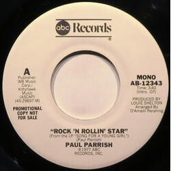 Paul Parrish Rock 'N Rollin' Star USED VINYL 7INCH 45 RPM PROMO STEREO MONO