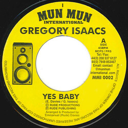 Gregory Isaacs Yes Baby USED VINYL 7INCH 45 RPM SINGLE