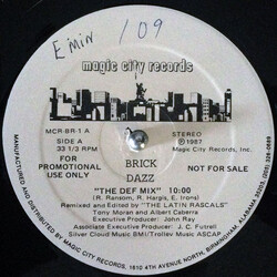 Brick Dazz USED VINYL 12INCH 33 S RPM PROMO