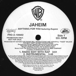 Jaheim / Duganz Anything For You USED VINYL 12INCH 33 S RPM PROMO
