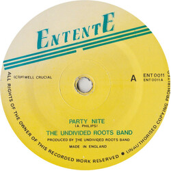Undivided Roots Party Nite USED VINYL 7INCH 45 RPM SINGLE