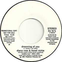 Diana Ross / Lionel Richie Dreaming Of You Vinyl 7" USED