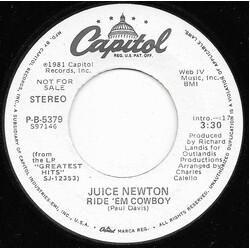 Juice Newton Ride 'em Cowboy USED VINYL 7INCH 45 RPM SINGLE PROMO