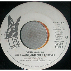 Vern Gosdin All I Want And Need Forever Vinyl 7" USED