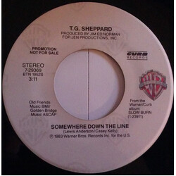 T.G. Sheppard Somewhere Down The Line USED VINYL 7INCH 45 RPM PROMO STYRENE STEREO