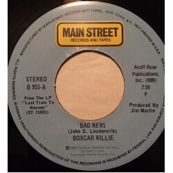 Boxcar Willie Bad News USED VINYL 7INCH SINGLE 45 RPM