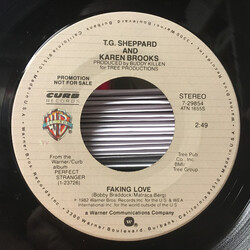 T.G. Sheppard / Karen Brooks Faking Love USED VINYL 7INCH 45 RPM PROMO STEREO MONO