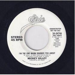 Mickey Gilley I'm The One Mama Warned You About USED VINYL 7INCH 45 RPM PROMO