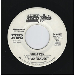 Ricky Skaggs Uncle Pen USED VINYL 7INCH 45 RPM PROMO