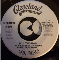 B.J. Thomas The Whole World's In Love When You're Lonely USED VINYL 7INCH 45 RPM SINGLE PROMO