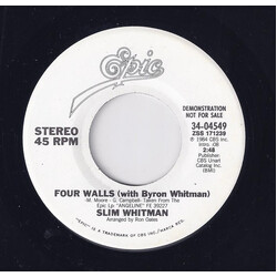 Slim Whitman Four Walls USED VINYL 7INCH 45 RPM SINGLE PROMO STEREO