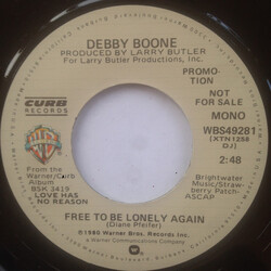 Debby Boone Free To Be Lonely Again USED VINYL 7INCH 45 RPM PROMO STEREO MONO