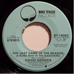 David Geddes The Last Game Of The Season (A Blind Man In The Bleachers) USED VINYL 7INCH 45 RPM SINGLE PROMO STEREO