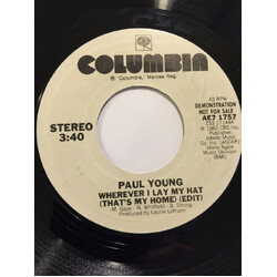 Paul Young Wherever I Lay My Hat (That's My Home) USED VINYL 7INCH 45 RPM SINGLE PROMO STYRENE