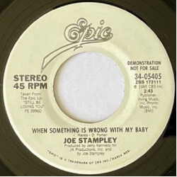 Joe Stampley When Something Is Wrong With My Baby USED VINYL 7INCH 45 RPM PROMO STEREO