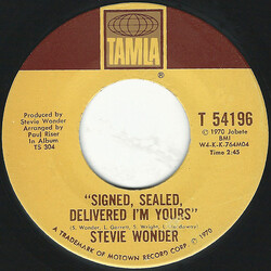 Stevie Wonder Signed, Sealed, Delivered I'm Yours / I'm More Than Happy USED VINYL 7INCH 45 RPM SINGLE