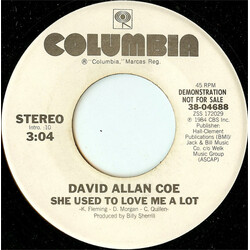 David Allan Coe She Used To Love Me A Lot USED VINYL 7INCH 45 RPM PROMO