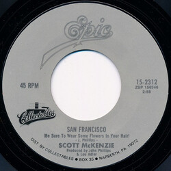 Scott McKenzie San Francisco (Be Sure To Wear Some Flowers In Your Hair) / Like An Old Time Movie USED VINYL 7INCH 45 RPM SINGLE REISSUE