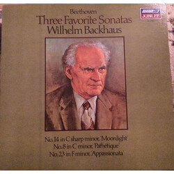 Wilhelm Backhaus Beethoven Three Favorite Sonatas Vinyl LP USED