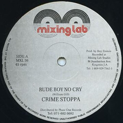 Crime Stoppa / Daddy Presley Rude Boy No Cry / Remedy USED VINYL 12INCH 45 RPM