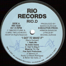 Rio.D I Got To Make It USED VINYL 12INCH 33 S RPM