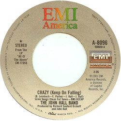 The John Hall Band Crazy (Keep On Falling) USED VINYL 7INCH 45 RPM
