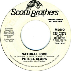 Petula Clark Natural Love VINYL 7" USED