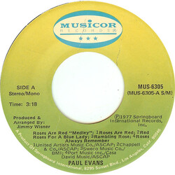 Paul Evans Roses Are Red "Medley" USED VINYL 7INCH 45 RPM