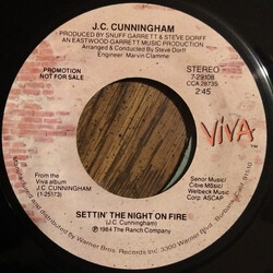 J.C. Cunningham Settin' The Night On Fire USED VINYL 7INCH 45 RPM PROMO STYRENE STEREO