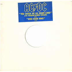 AC/DC You Shook Me All Night Long USED VINYL 12INCH 33 S RPM PROMO
