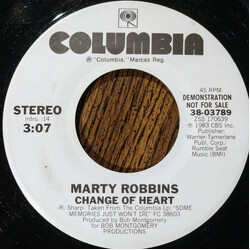 Marty Robbins Change Of Heart USED VINYL 7INCH SINGLE PROMO