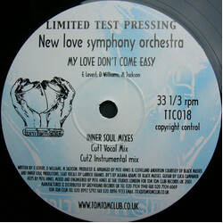 New Love Symphony My Love Don't Come Easy (Inner Soul Mixes) USED VINYL 12INCH 33 S RPM TEST PRESSING LIMITED EDITION