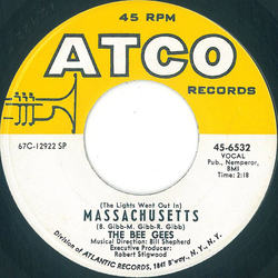 Bee Gees (The Lights Went Out In) Massachusetts Vinyl 7" USED