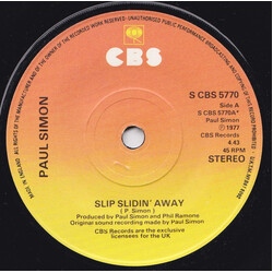 Paul Simon Slip Slidin' Away VINYL 7" USED