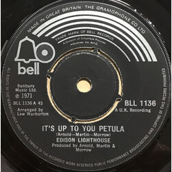 Edison Lighthouse It's Up To You Petula Vinyl 7" USED