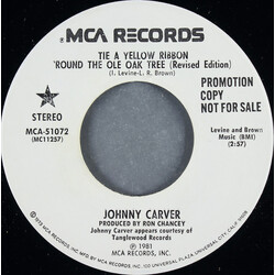Johnny Carver Tie A Yellow Ribbon 'Round The Old Oak Tree USED VINYL 7INCH 45 RPM PROMO STEREO