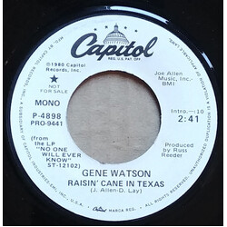 Gene Watson Raisin' Cane In Texas USED VINYL 7INCH 45 RPM SINGLE PROMO
