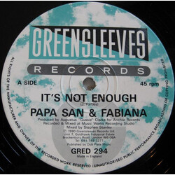 Papa San / Fabiana It's Not Enough USED VINYL 12INCH