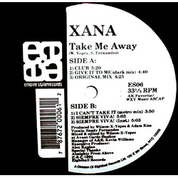 Xana Take Me Away USED VINYL 12INCH 33 S RPM