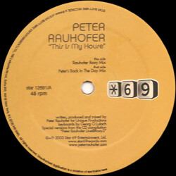 Peter Rauhofer This Is My House USED VINYL 12INCH 33 S RPM 45 RPM