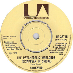 Hawkwind The Psychedelic Warlords (Disappear In Smoke) USED VINYL 7INCH 45 RPM SINGLE