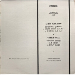 Enrico Albicastro / William Boyce / Denis Stevens / Accademia Monteverdiana Enrico Albicastro:  / William Boyce: Concerti Grossi Vinyl LP USED
