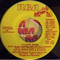 Dave And Sugar A Love Song / Things To Do (Without You) USED VINYL 7INCH SINGLE PROMO